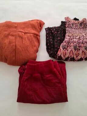 Bundle Of 3 Pants Upcycle, Recycle, DIY Projects Applique Patchwork Textile Art